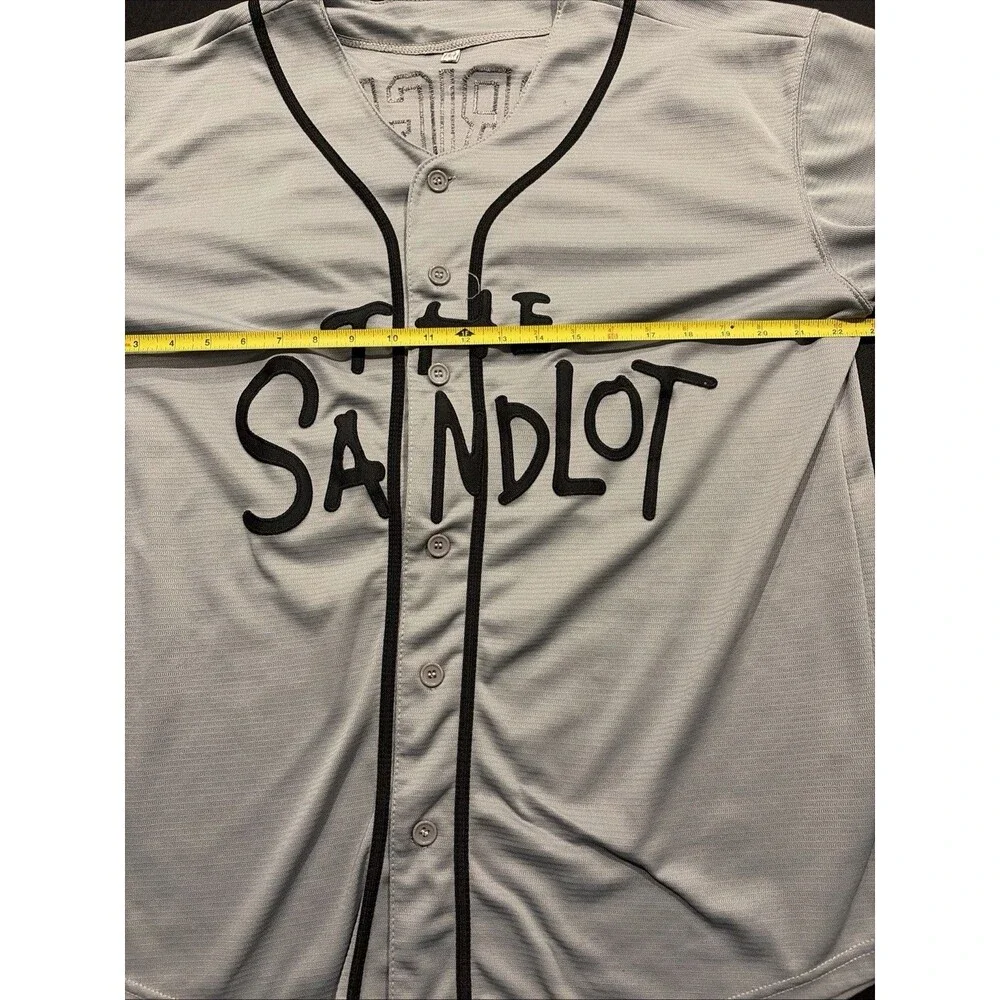 The Sandlot Benny Jet Rodriguez #30 Stitched Grey Baseball Jersey Sz Large